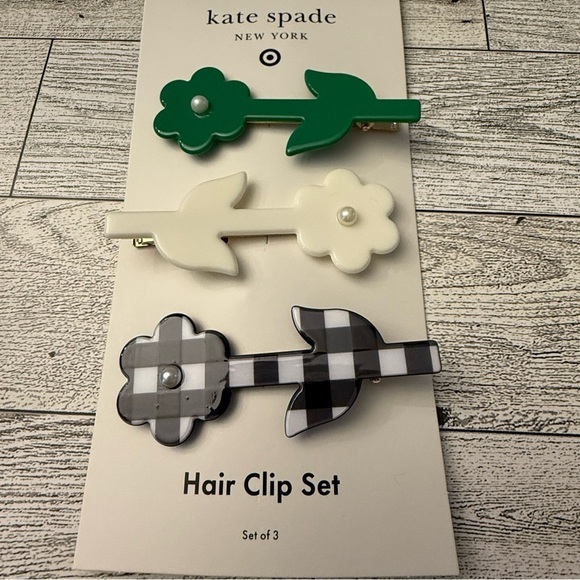 NWT Target x kate spade ♠️ collab 3-pack flower barrettes